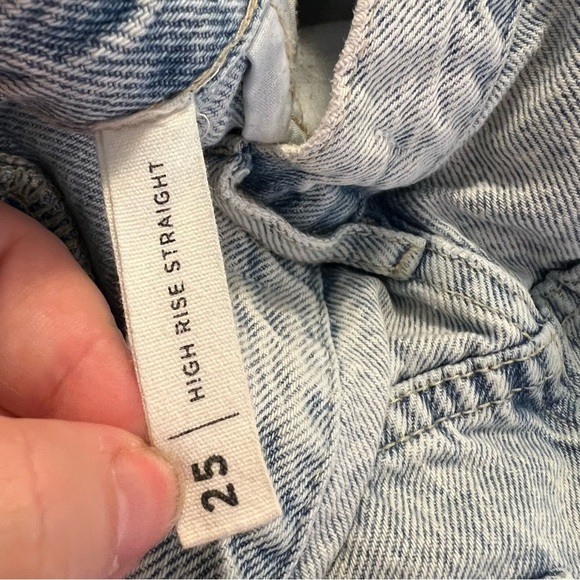 Pacsun High Rise Straight Jean Light Wash Destroyed 25 - Picture 12 of 13